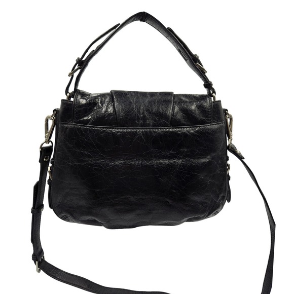 MCM Black Leather Shoulder Bag Crossbody Convertible Designer Purse - Picture 2 of 10